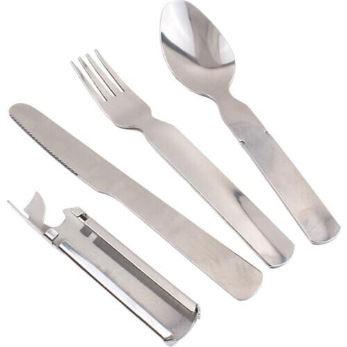 Kitchen Tableware Portable Tableware Set Travel Type Stainless Steel Knife Fork Forks Set 4 Pcs/set