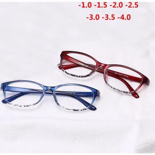 TR90 Square Finished Myopia Glasses Women Men Short-sight Eye Glasses Red Frame Myopia Eyewear -1.0 -1.5 -2.0 -2.5 -3 -3.5 -4.0
