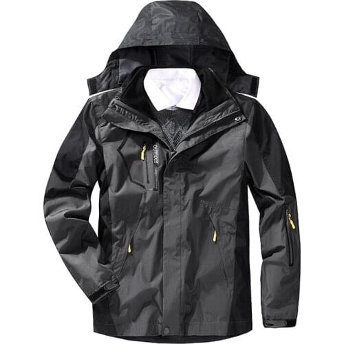 Autumn and Winter Double-layer Windproof and Waterproof Men and Women Outdoor Group Work Clothes Thick Hooded Long-sleeve Jacket