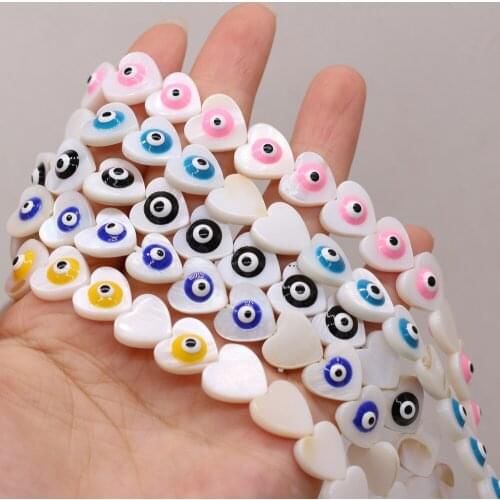 Natural Shell Pendant Heart Eye Shape 10mm DIY for Jewelry Making Necklaces Accessories Gift for Women