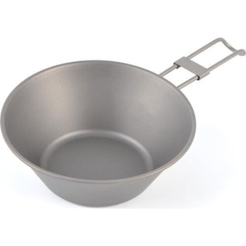 Camping Outdoor Tableware Pure Titanium Folding Conical Bowl 300ML Titanium Cup Multifunctional Burnable And Portable
