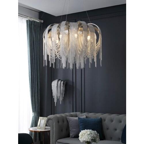Light luxury tassel chandelier post modern living room dining room bedroom hotel villa chandelier