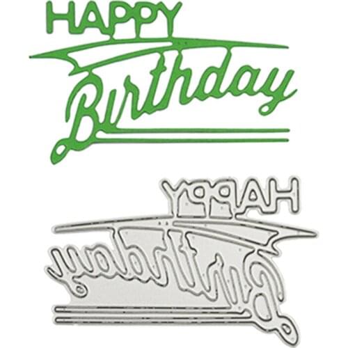 Happy Birthday 3D Gift Handmade DIY Scrapbooking Stamps Craft Embossing Die Cut Making Stencil Template
