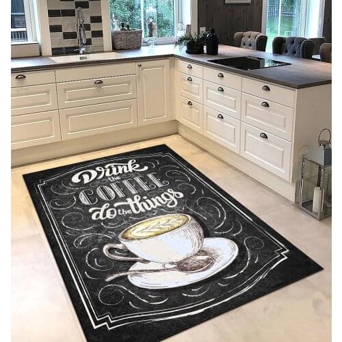 Grey white color kitchen coffee patterned kitchen rug modern carpet rug personalized gift free shipping kitchen grey runner