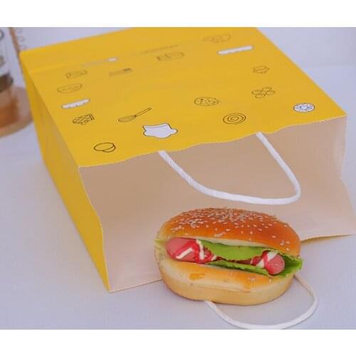 Custom Logo Printed Recycled Take Away Food Packaging Shopping Brown Kraft Shopping Paper Bag With Handles --XP2083