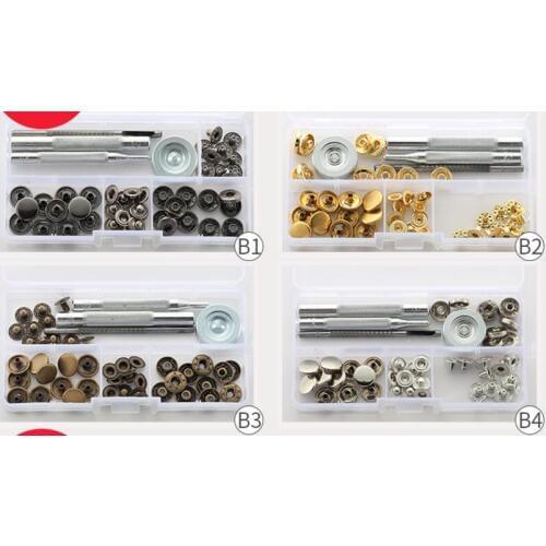 10set/box 12mm 633 None Rust Bronzes Press Studs S Spring Popper Snap Fasteners Leathercraft Sewing With Fixing tool