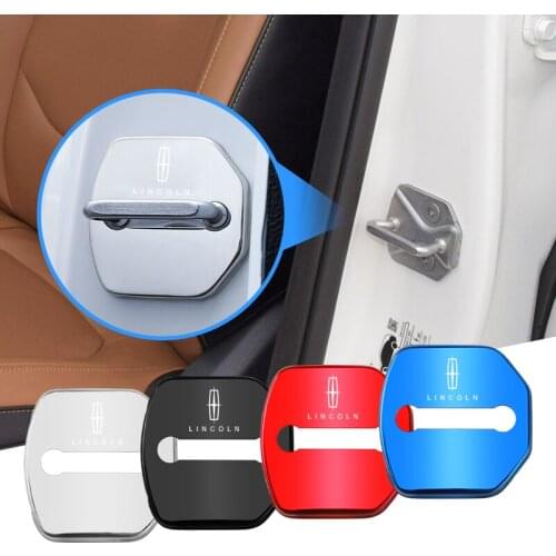 4Pcs Car Styling Door Lock Cover Case Accessories For Lincoln Logo Continental MKC MKZ Corsair Auto Styling