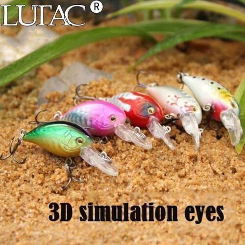 5pcs color combo 45mm 9g LUTAC swim fish Fishing lure Artificial Hard Crank bait top water Mini Fishing tackle Fishing crankbait