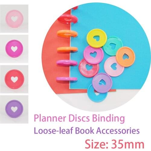 8pcs 35mm Candy Colors Mushroom Hole Binder Rings Notebook Binding Discs Planner Disc Binder 360 Degree Foldable Office Supplies