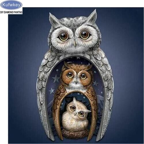 Still life,5D Diy Daimond Painting Full "Owl Family"Diamant Mosaic Embroidery with Rhinestones Diamond Painting Accessories