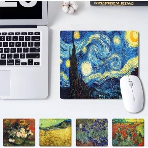 Art Van Gogh Oil Painting office Pad Keyboard Mat Desk Durable Desktop Mousepad Rubber Gaming Small Mouse Pad Office Mouse Mat