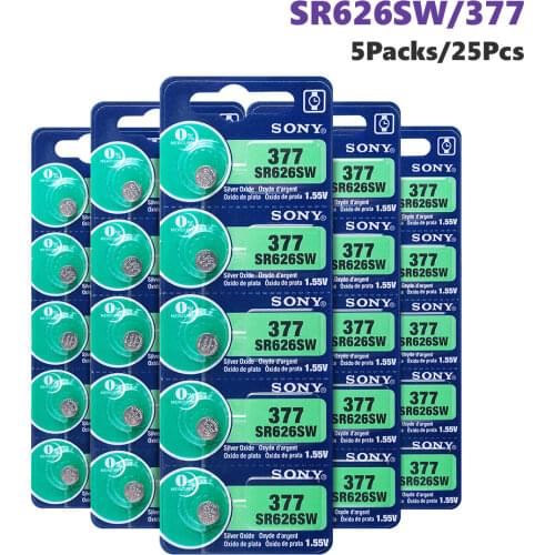 2pcs Sony 1.55V AG4 Battery SR626 377 LR626 LR66 SR66 SR626SW 377A Button Cell Watch Coin G4 Batteries For Gadgets Watches