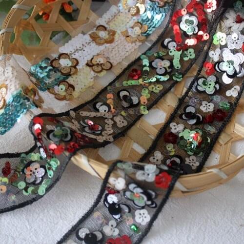 Exquisite Color Sequined Mesh Yarn Beaded Lace Lace Clothing Decoration Materials DIY Belt Jewelry Accessories