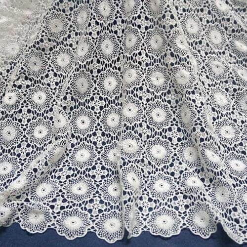 2020 Quality White Dress Skirt Embroidery Water Soluble Lace Fabric