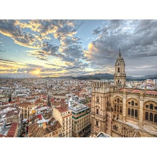 Painting By Numbers DIY Dropshipping 40x50 50x65 60x75cm Crowded city Landscape Handmade Gift For Adult Unique Gift Home Decor