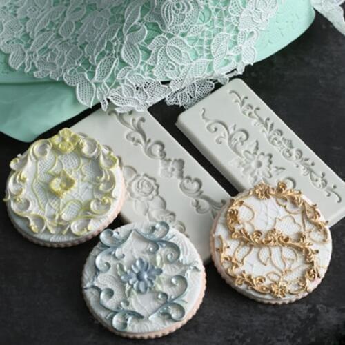 Lace Flower Mould Silicone Mold Fondant Cake Decorating Tool Gumpaste Sugarcraft Chocolate Forms Bakeware