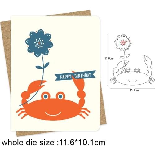Metal Cutting Dies Crab carrry flower Crafts Stencils For Paper card Scrapbooking making Embossing Dies Cuts