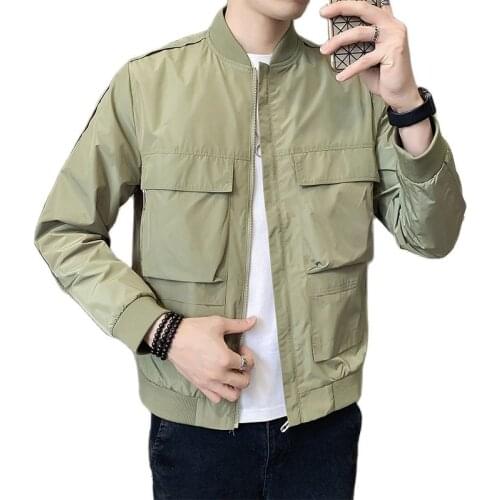 Jacket Mens baseball uniform mens spring autumn flight jacket mens Multi-pocket couple Japanese tide brand mens new