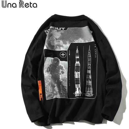 Una Reta Mans T-shirt New Spring Hip-Hop Print Top Tee Harajuku Long Sleeve Lover t-shirt Streetwear T Shirt Men