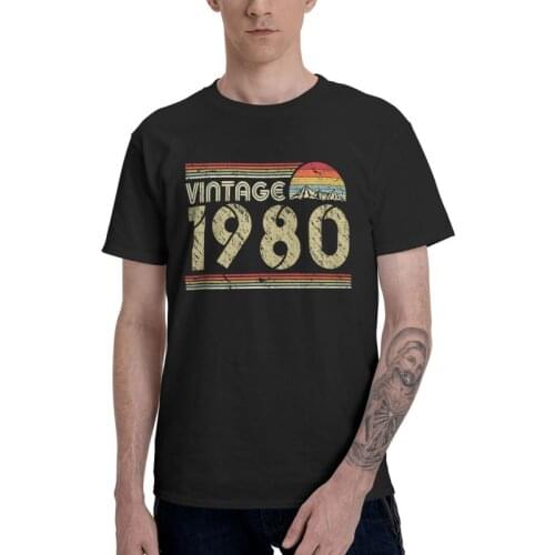 Birthday Gift Shirt Classic Vintage 1980 Tshirt Men Novelty Tees Top Cotton T Shirts Short Sleeve 40th 40 Years Old T-shirts