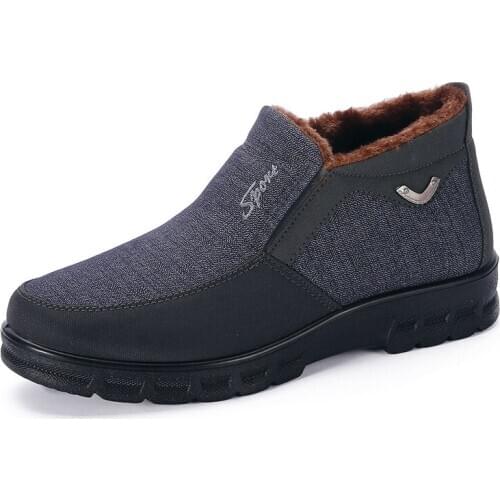 Ankle boots warm men snow boots winter Lace-up men shoes 2019 new arrival fashion flock plush winter boots men 889