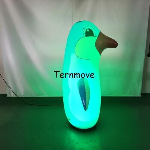 Inflatable led Penguin Tumbler Inflatable Toys Tumbler Children Inflatable Animal Balloon with led light（punch shift color