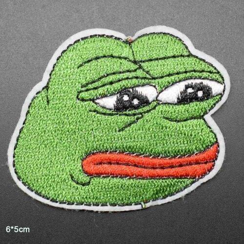 Sad Frog Iron On Embroidered Clothes Patches For Clothing Stickers Garment Wholesale