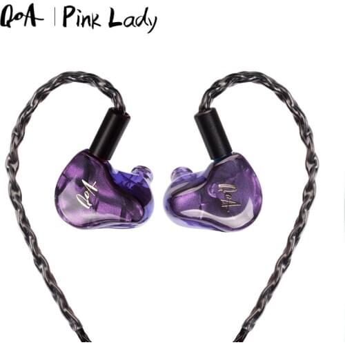 QOA Pink Lady 2BA+1DD Hybrid In Ear Earphone HIFI DJ Monitor Earbuds Headset With 2Pin Detachable Cable