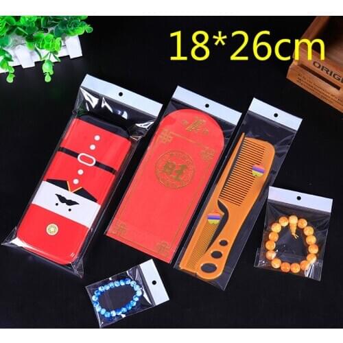 Wholesale 1000Pcs/Lot 18*26cm Clear Self Adhesive Seal Plastic OPP Poly Bag Retail Storage Bag W/ Hang Hole DHL Free Shipping