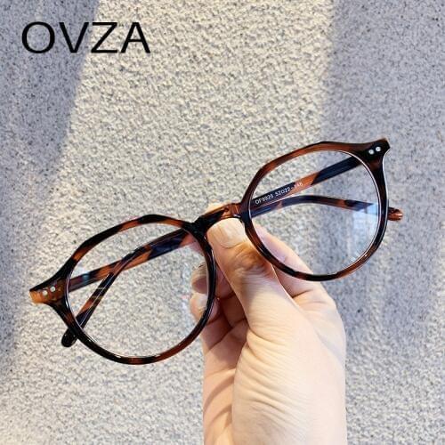 OVZA Irregular Glasses Frame with Transparent Glasses Womens Fashion Accessories High Quality Spectacle Frames Men S4057