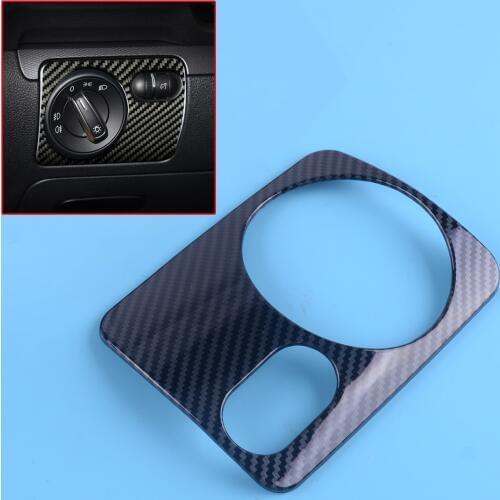 DWCX Car ABS Carbon Fiber Style LHD Front Headlight Switch Cover Trim Fit for VW Golf 6 MK6 GTI 2008 2009 2010 2011 2012