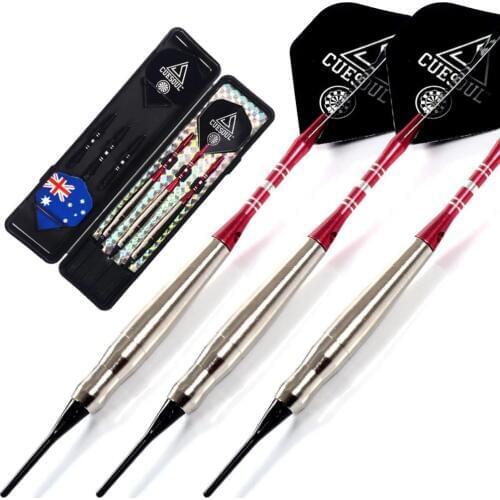 Gift !!! CUESOUL 16 Grams Soft Tip Brass Barrels Darts Set with 2 different color Aluminum Dart Shafts