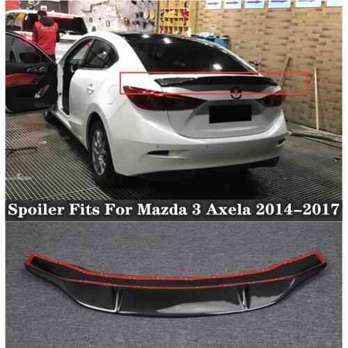 High quality Carbon Fiber Rear Trunk Lip Spoiler Wing Fits For Mazda 3 Axela 2014 2015 2016 2017