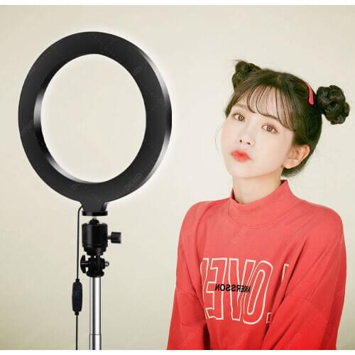 LED Ring Light Selfie Circle Lamp Desk Ringlight with Tripod Stand for Makeup Selfie Photo Video Live Stream on YouTube Tiktok