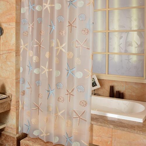 Modern Shower Curtain Starfish Partition Fresh Seaside Style Waterproof Mildew PEVA Curtain For Bathroom Shower Room40