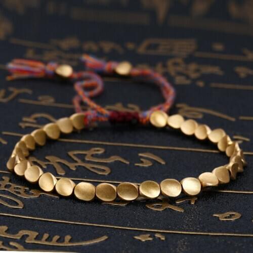Special-shaped Copper Bead Bracelet Men Women Unisex Golden Bracelet Creative Pull Tassel Bracelet for Friend Gift Charm Jewelry
