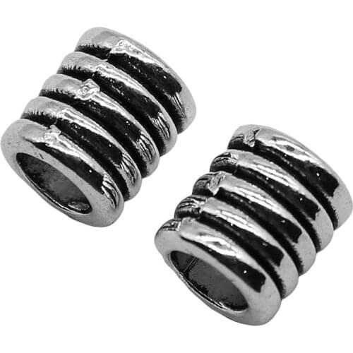 WYSIWYG 10pcs Large Hole Beads For Diy Jewelry Making Jewelry Finding Antique Silver Color 7x7x8mm