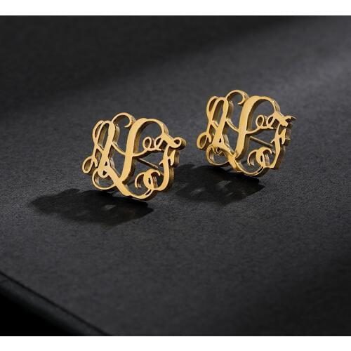 V Attract Personalized Name Stud Earrings For Women Custom Letter Earrings Gold Sliver Stainless Steel Fashion Jewelry femme