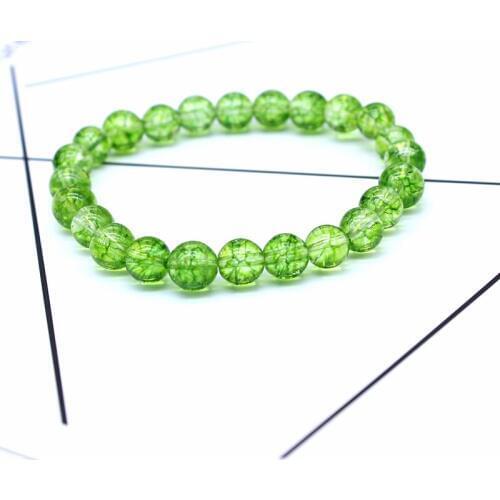 6 8 10 12MM Green Natural Stone crystal Female Womens Fashion Jewelry Round Crystal Bead Bracelet For Men Gift