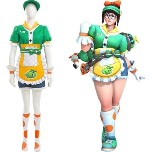 OW Mei Cosplay Honeydew Cosplay Costume Dress Uniform For Girls Women Halloween Carnival Costumes