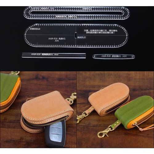 1 Set DIY Acrylic Stencil Car Key Case Leather Template Model Handwork Leathercraft Tools Set 10.5*6*3cm