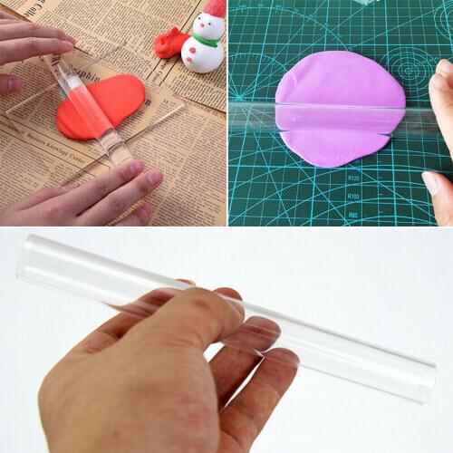 1pcs 20x17x200mm plexiglass tube stick cake acrylic roller shaping clay craft accessories tool
