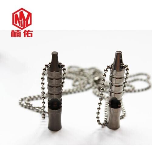 1PC EDC Emergency Survival Whistle Titanium Alloy Whistle Including Chain Outdoor Multifunction Camping Hunting Tool