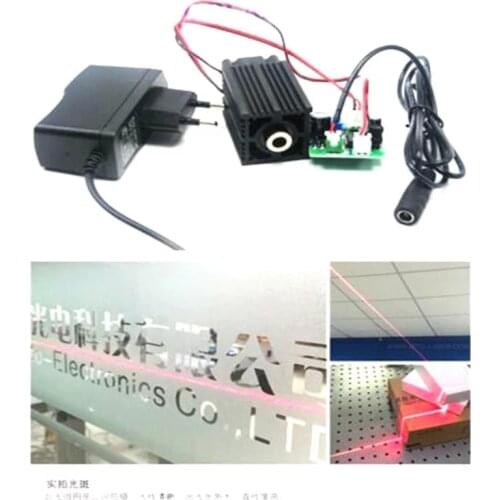 12V 100mw Focusable 650nm Red Line Beam Laser Diode Module Fan Long-Time Work3350