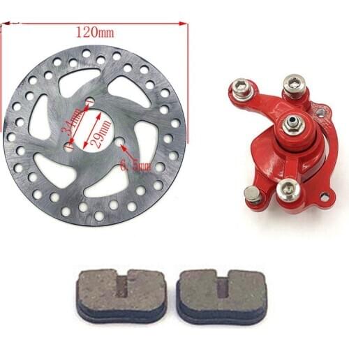 49CC Brake Disc Plate Gas Mini Dirt Bike Rear Disc Front Caliper Kit 120mm and Friction Plate Rotors Electric Scooter ATV