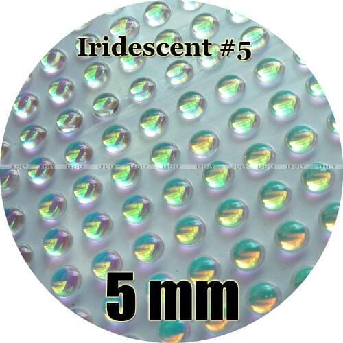 5mm 3D Iridescent #5 / Wholesale 500 Soft Molded 3D Holographic Fish Eyes, Fly Tying, Jig, Lure Making