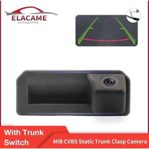 CVBS Trunk Switch Rearview Camera Static Classic Trajectory Adjustable for VW Passat Golf Polo Jetta Tiguan Touareg B6 B7