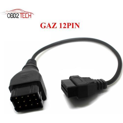 5PCS FOR Russia Diagnostic Cable GAZ 12 Pin 12Pin Male to OBD2 OBDII DLC 16 Pin TCS CDP Cable