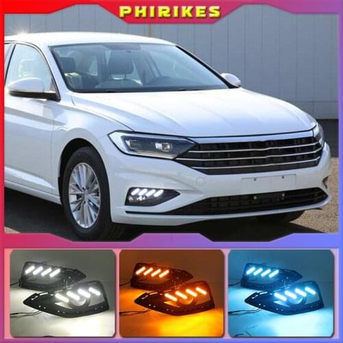 For Volkswagen VW Jetta Sagitar MK6 2019 driving LED DRL Daytime Running Light Daylight Fog lamp