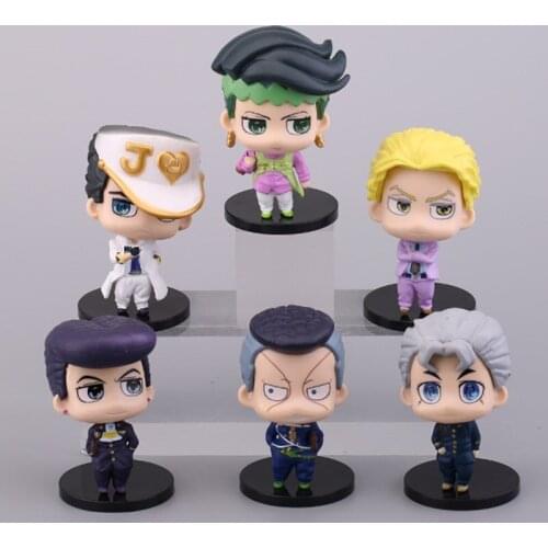 Anime 7cm Jojo Bizarre Adventure Figure Diamond Kujo Jotaro Higashikata Josuke Rohan Action Figure Japan Pvc Figurine 6pcs/set